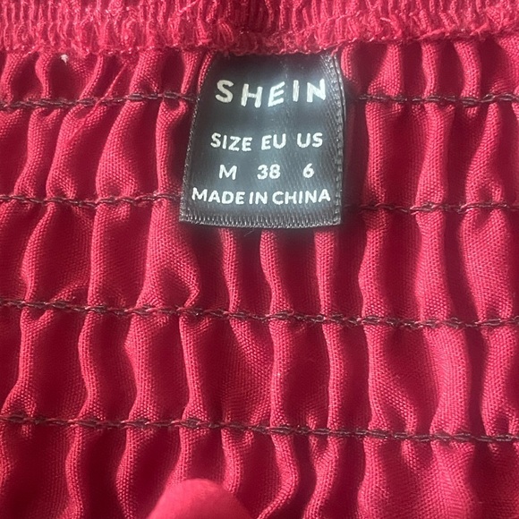 Two piece Red Smocked Tiered Maxi Skirt for Casual Wear size medium - Picture 8 of 9